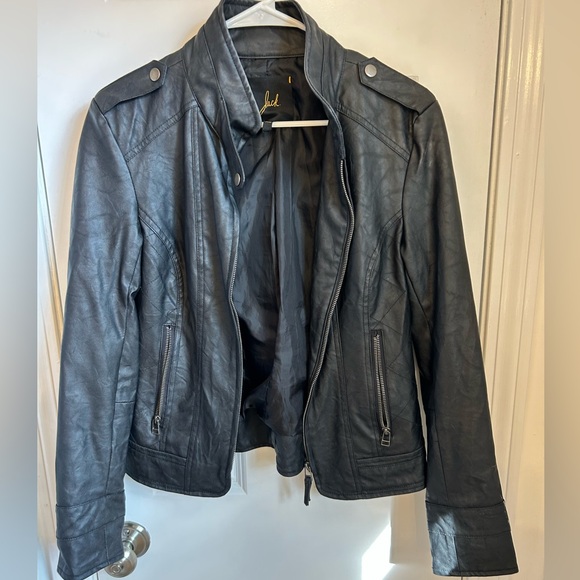Jack by BB Dakota Jackets & Blazers - Jack by BB Dakota Black Faux Leather Moto Jacket